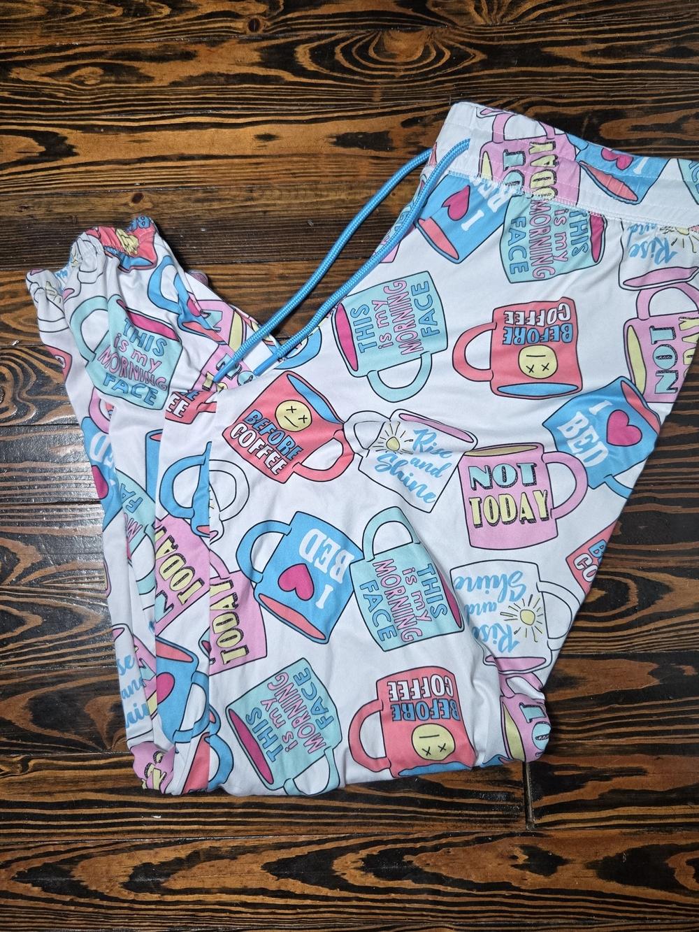 Briefly Stated Coffee Mug Print Jogger Pajama Pants Lounge Sleep Pants Large